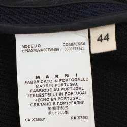 Pre Owned Marni Navy Blue Wool Blend Trench Coat M