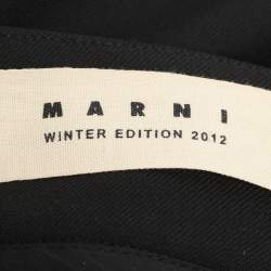 Pre Owned Marni Black Stretch Wool Flared Maxi Skirt S