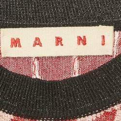 مملوكة مسبقًا بلوفر مارني لوركس محاك شفافة نقشة أحمر/وردي مقاس صغير