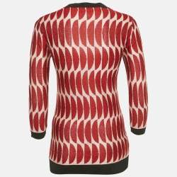 مملوكة مسبقًا بلوفر مارني لوركس محاك شفافة نقشة أحمر/وردي مقاس صغير