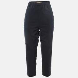 Pre Owned Marni Navy Blue Cotton Elastic Waist Pants M