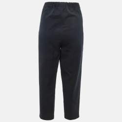 Pre Owned Marni Navy Blue Cotton Elastic Waist Pants M