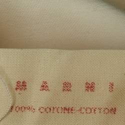 Pre Owned Marni White Cotton Tapered Fit Trousers L