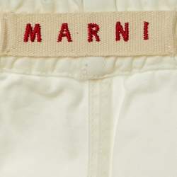 Pre Owned Marni White Cotton Tapered Fit Trousers L