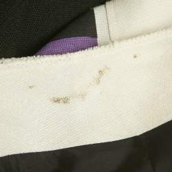 Pre Owned Marni Black /Purple Striped Hemp Blend Wrap Midi Skirt M