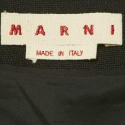 Pre Owned Marni Black /Purple Striped Hemp Blend Wrap Midi Skirt M