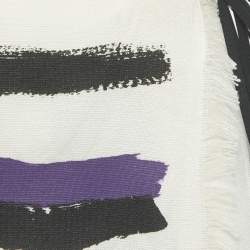 Pre Owned Marni Black /Purple Striped Hemp Blend Wrap Midi Skirt M