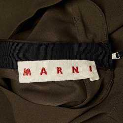 Pre Owned Marni Brown Crepe Zip UP Top S
