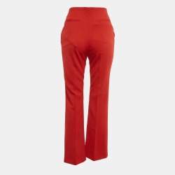 Pre Owned Marni Red Gabardine Flared Trousers S