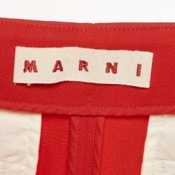 Pre Owned Marni Red Gabardine Flared Trousers S