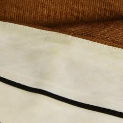 Pre Owned بنطال ماري صوف غاباردين بني بأرجل واسعة مقاس صغير - سمول