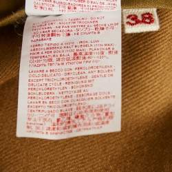 Pre Owned بنطال ماري صوف غاباردين بني بأرجل واسعة مقاس صغير - سمول