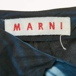 مملوكة مسبقًا Marni Black/Blue Printed Cotton Pencil Skirt S