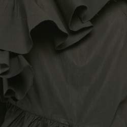 Pre Owned Marni Black Black Poplin Ruffled Mini Dress XS