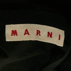 Pre Owned Marni Black Black Poplin Ruffled Mini Dress XS