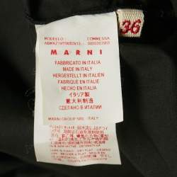 Pre Owned Marni Black Black Poplin Ruffled Mini Dress XS