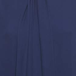 Pre Owned Marni Blue Satin Neck Tie Scarf Detail Maxi Dress M