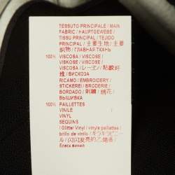 مملوكة مسبقًا Marni Black Jersey Floral Sequin Detail Ruffled Blouse S