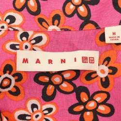 مملوكة مسبقًا Marni Multicolor Lyocell and Linen Pleated Mini Dress M