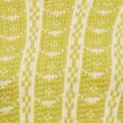 Pre Owned Marni Off White/Parrot Green Wool Knit Intarsia Sweaters S