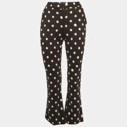 Pre Owned Marni Black/White Polka Dots Stretch Crepe Regular Fit Trousers S