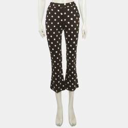 Pre Owned Marni Black/White Polka Dots Stretch Crepe Regular Fit Trousers S
