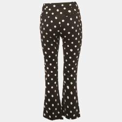 Pre Owned Marni Black/White Polka Dots Stretch Crepe Regular Fit Trousers S