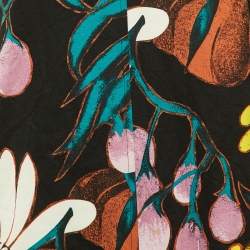 Pre Owned Marni Black Madder Print Cotton & Linen MIni Dress M