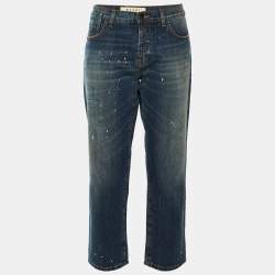 مملوكة مسبقًا Marni Navy Blue Denim Low Waist Jeans S/M Waist 34" 