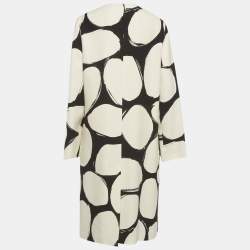 مملوكة مسبقًا فساتين مارني كريب مطبوع كريمي/أسود ميدي مقاس متوسط - ميديوم