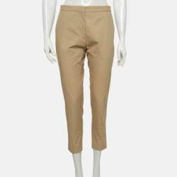 Pre Owned Marni Camel Brown Cotton Skinny Trousers M