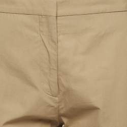 Pre Owned Marni Camel Brown Cotton Skinny Trousers M