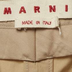 Pre Owned Marni Camel Brown Cotton Skinny Trousers M