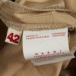 Pre Owned Marni Camel Brown Cotton Skinny Trousers M
