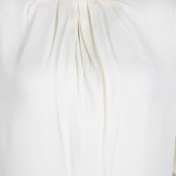 Marni Cream Pleat Detail Draped Cut Out Sleeve Tunic M