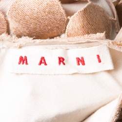 Pre Owned Marni Sand Brown Circular Guipure Lace Sleeveless Shift Dress M