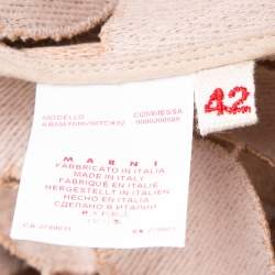 Pre Owned Marni Sand Brown Circular Guipure Lace Sleeveless Shift Dress M