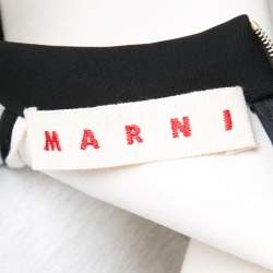Pre Owned Marni Monochrome Ruffle Trim Shift Dress S