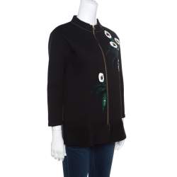 Pre Owned Marni Black Floral Sequin Embellished Zip Front Padded Jacket M