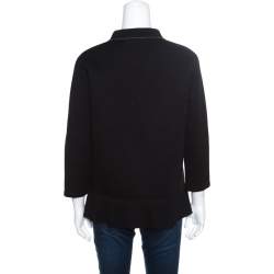Pre Owned Marni Black Floral Sequin Embellished Zip Front Padded Jacket M