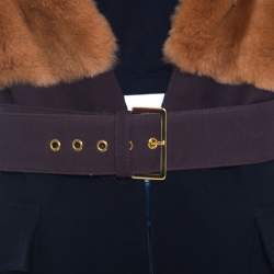 Pre Owned Marni Bicolor Rabbit Fur and Wool Blend Belted Scarf Style Vest ( One Size )