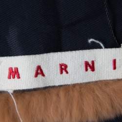 Pre Owned Marni Bicolor Rabbit Fur and Wool Blend Belted Scarf Style Vest ( One Size )