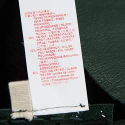 Pre Owned Marni Emerald Green Perforated Leather Floral Embellished Detail Bomber Jacket S