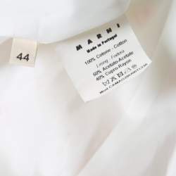 Marni Cream Floral Printed Cotton Dolman Sleeve Flared Top M