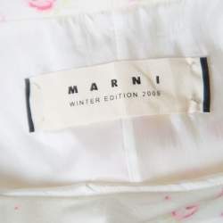 Marni Cream Floral Printed Cotton Dolman Sleeve Flared Top M