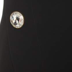 Pre Owned Marni Black Crepe Crystal Embellished Button Detail Pinafore Dress M
