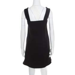 Pre Owned Marni Black Crepe Crystal Embellished Button Detail Pinafore Dress M