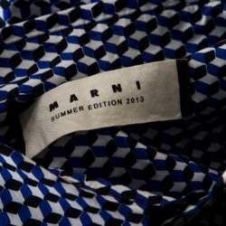 Pre Owned Marni Multicolor 3D Cube Printed Cotton Long Sleeve Shirt M