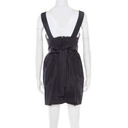 Marni Pine Green Silk Embellished Plunge Neck Mini Dress S 