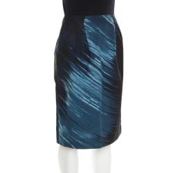 Pre Owned Marni Indigo Printed Cotton Skirt S